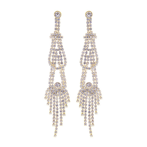 Fashion Fringe Dangle Earrings #26436CR-G Gold (PC)