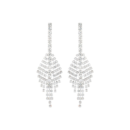Fashion Chandelier Drop Earrings #27112CR-S Silver (PC)