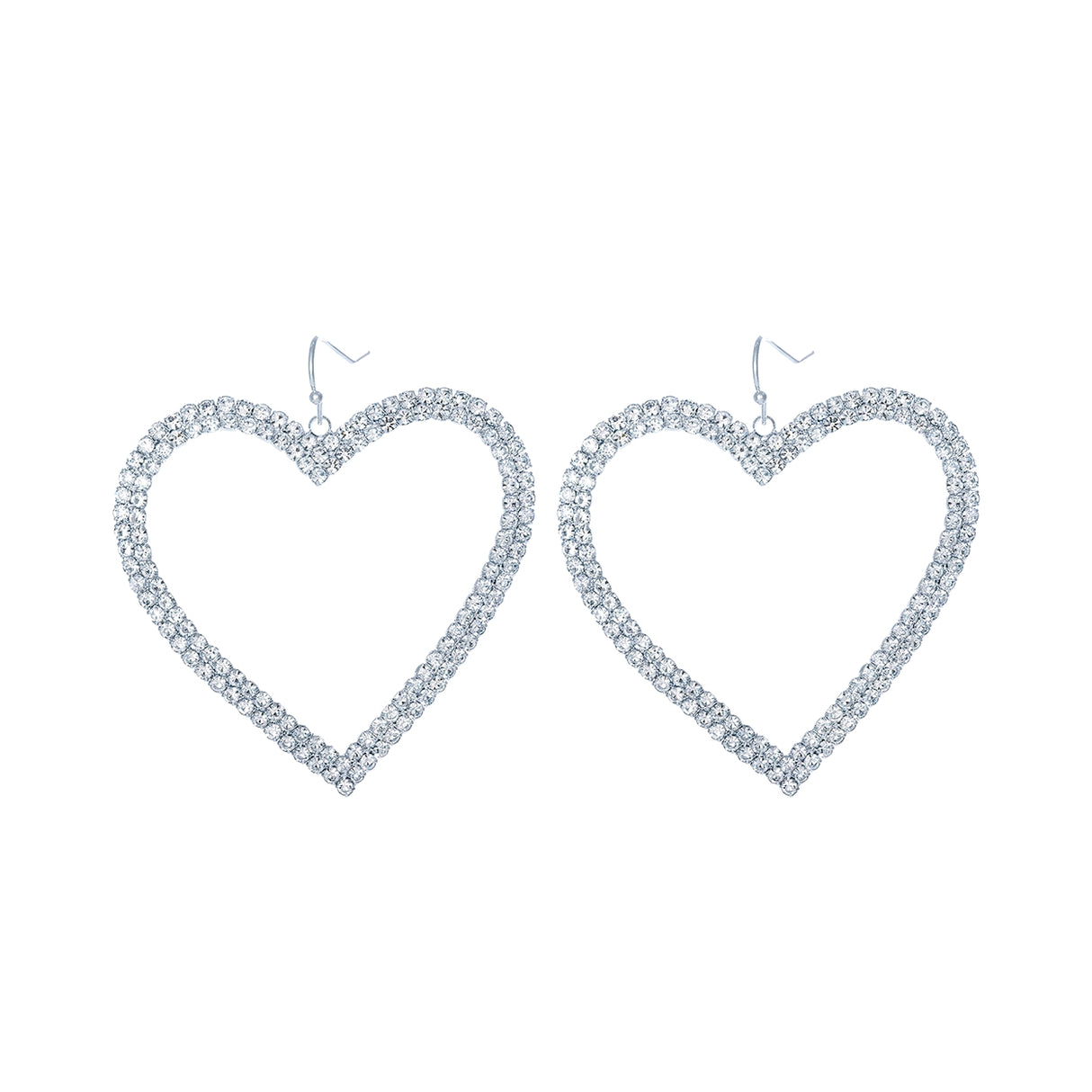 Fashion Open Heart Hoop Earrings #27193VCR-S Silver (PC)