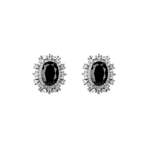 Fashion Oval Crystal Stud Earrings #27762 - Multiple Colors (PC)