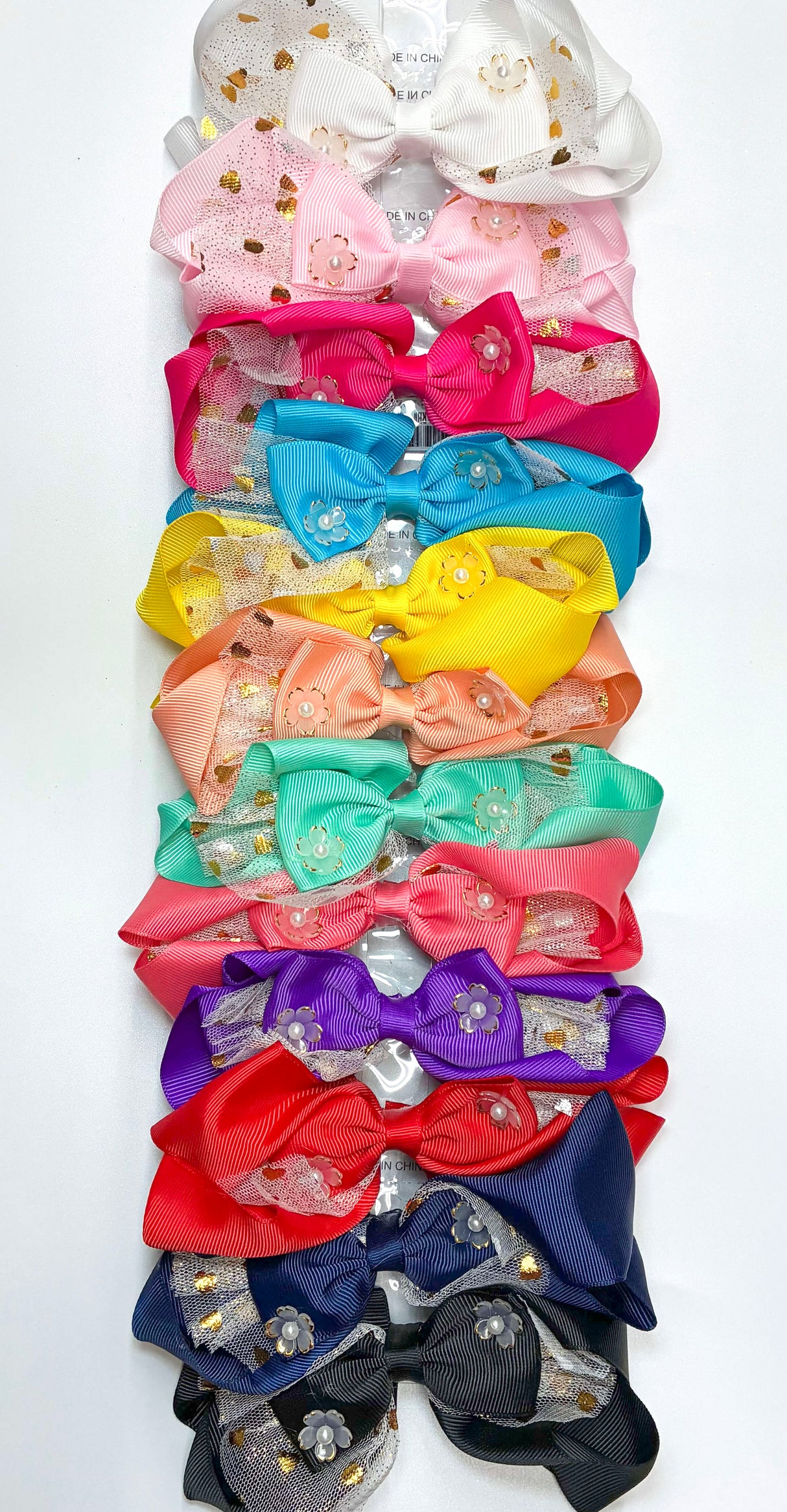 HAIRBOW LARGE BUTTERY DESIGN ASSORT #RBW1084R12 (12PC)