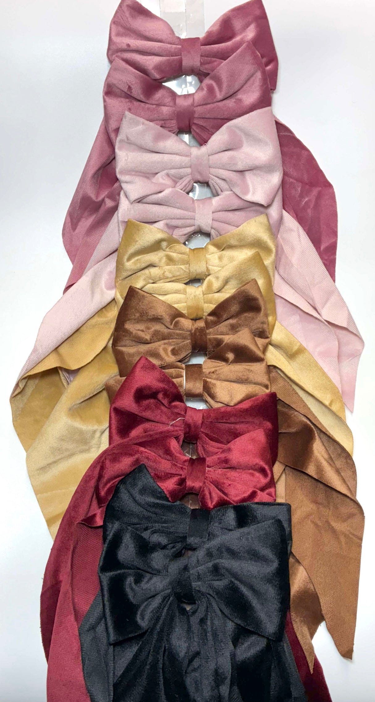 HAIRBOW LONG TAIL VELVET ASSORT #RBW1026R (12PC)