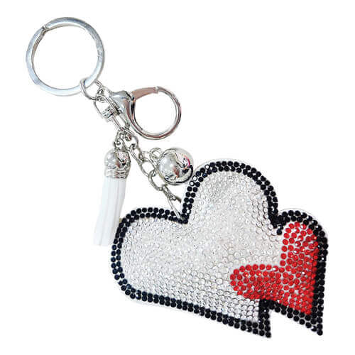 Fashion Double Heart Keychain #31793VCR-R (PC)