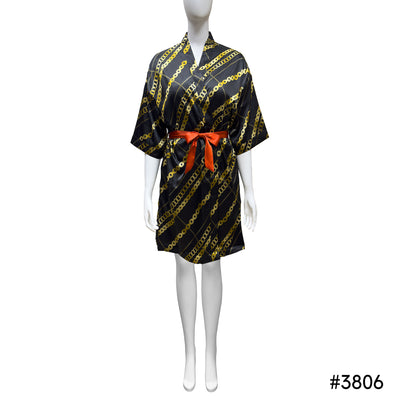 Lux Pattern Satin Short Robe #3801-3807 & 3841-3847 (PC)