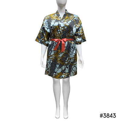 Lux Pattern Satin Short Robe #3801-3807 & 3841-3847 (PC)