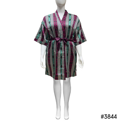 Lux Pattern Satin Short Robe #3801-3807 & 3841-3847 (PC)