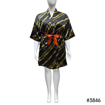 Lux Pattern Satin Short Robe #3801-3807 & 3841-3847 (PC)