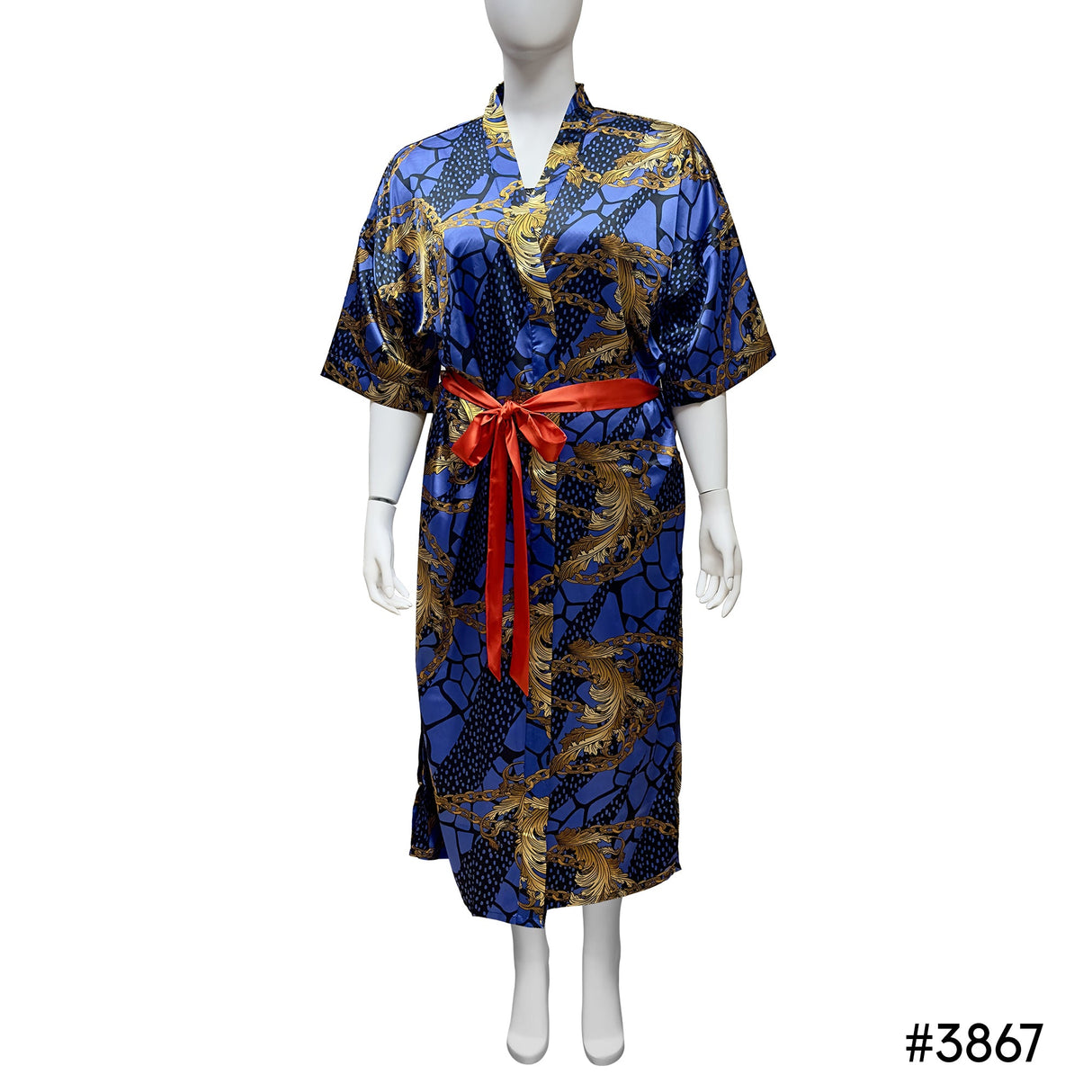 Lux Pattern Satin Long Robe #3821-3827 & 3861-3867 (PC)