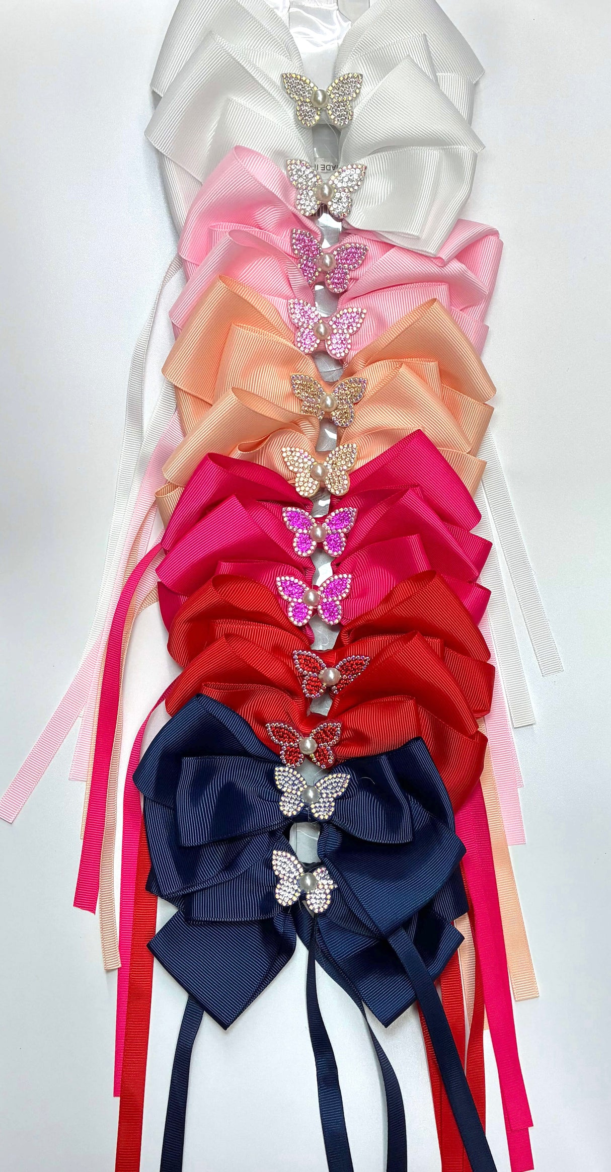 HAIRBOW LONG TAIL RIBBON BUTTERFLY MIX #NHW2170 (12PC)