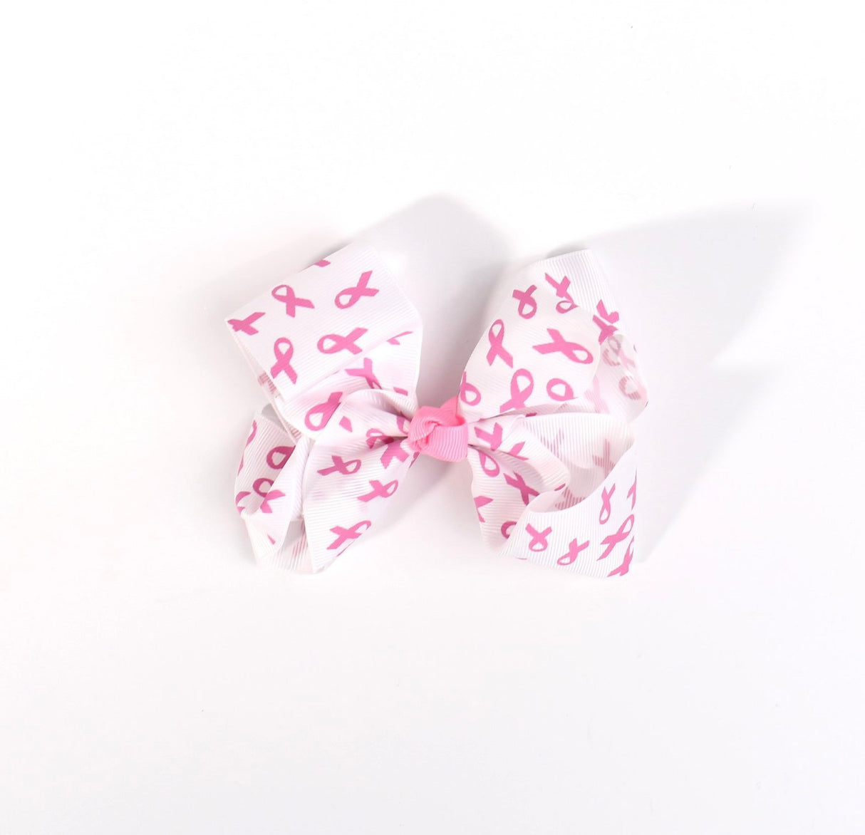 HAIRBOW LARGE BREAST CANCER WHITE #HPN2561 (12PC)