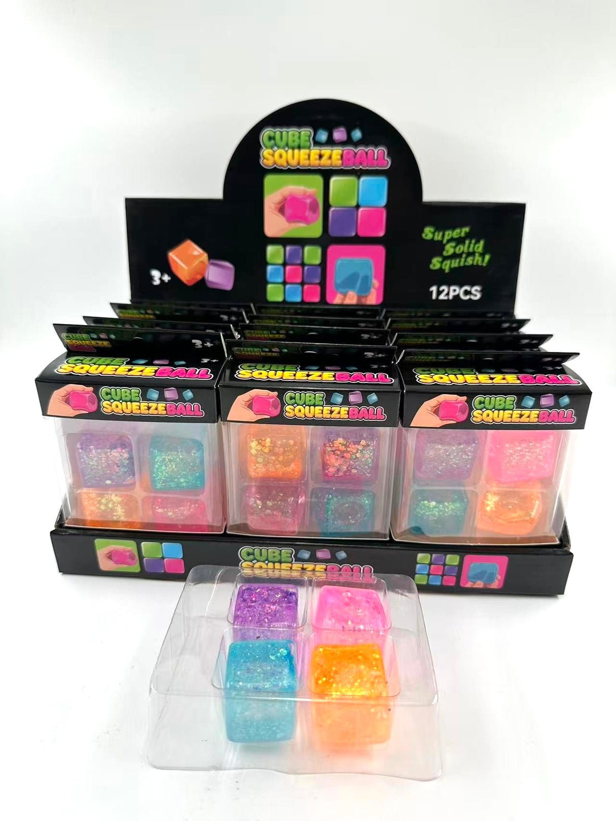 4 Mini Square Glitter Sugar Cubes #4SQ-GLT (12Packs)