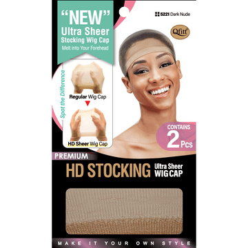 #5221 HD Ultra Sheer Stocking Wig Cap / Dark Nude (12PC)