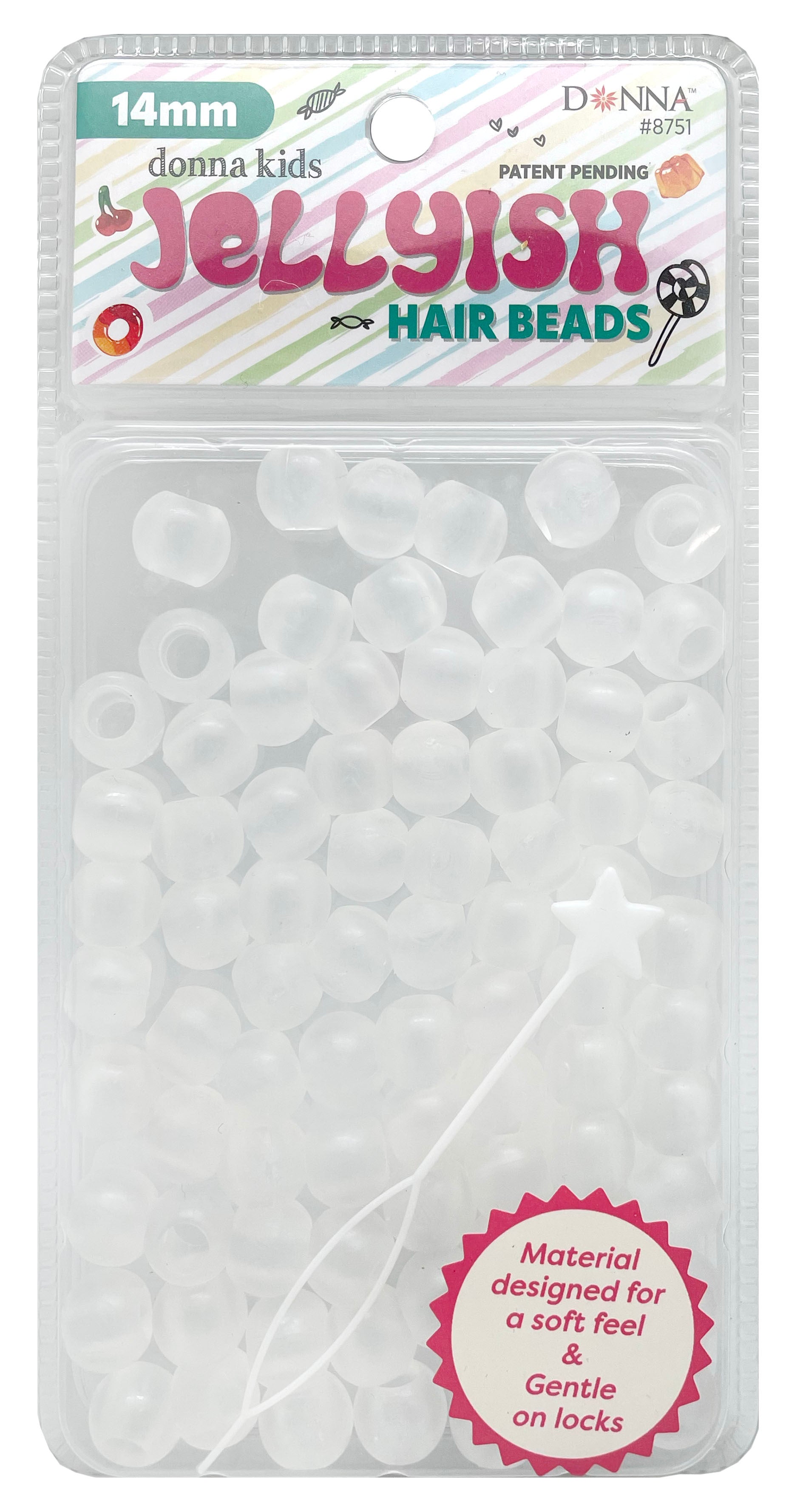 Jellyish Hair Beads 14MM - Multiple Colors