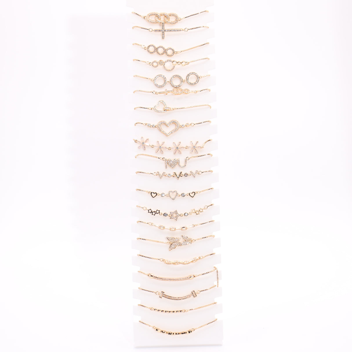 Premium Chain Anklet Display #900-040 - Multiple Colors (14PC)