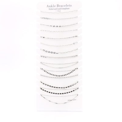 Premium Anklet Display #900-048W (14PC)