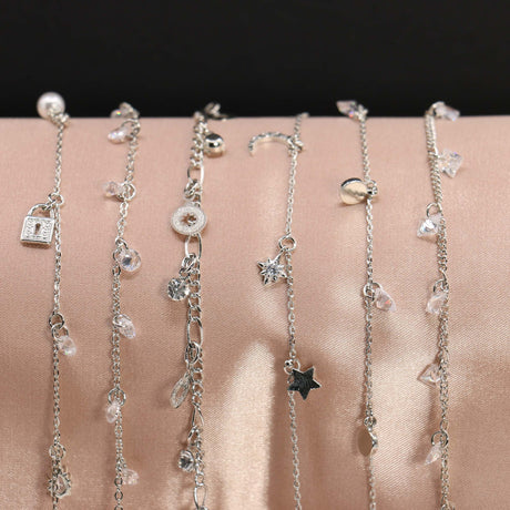 Premium Moon and Stars Anklet Display #900-049W (14PC)