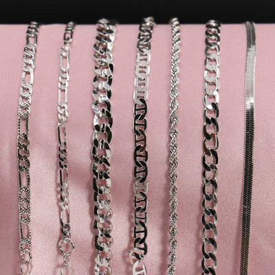 Premium 18K White Gold Plated Ankle Bracelet Display #900-050W (14PC)