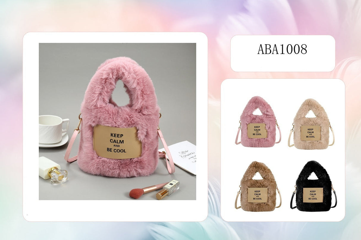 Fashion Soft Plush Handbag #ABA1008 - Multiple Colors (PC)