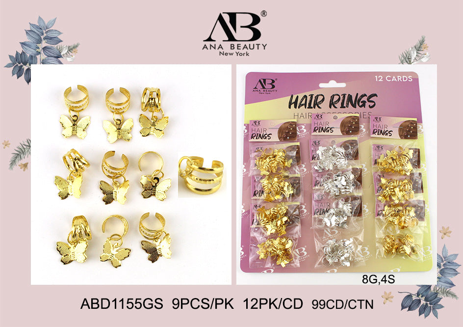 Fashion Hair Ring Accessories #ABD1155GS (12PC)