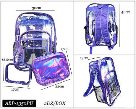 Clear Backpacks #ABP1350 - Multiple Colors (PC)