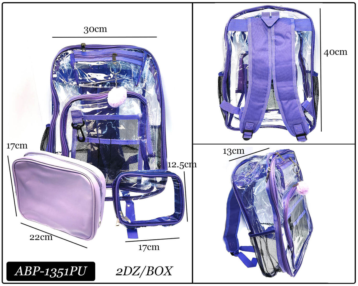 Clear Backpacks #ABP1351 - Multiple Colors (PC)