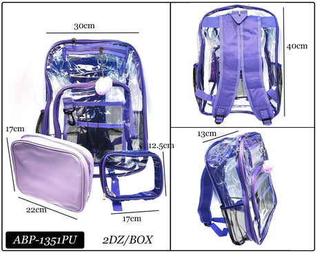 Clear Backpacks #ABP1351 - Multiple Colors (PC)