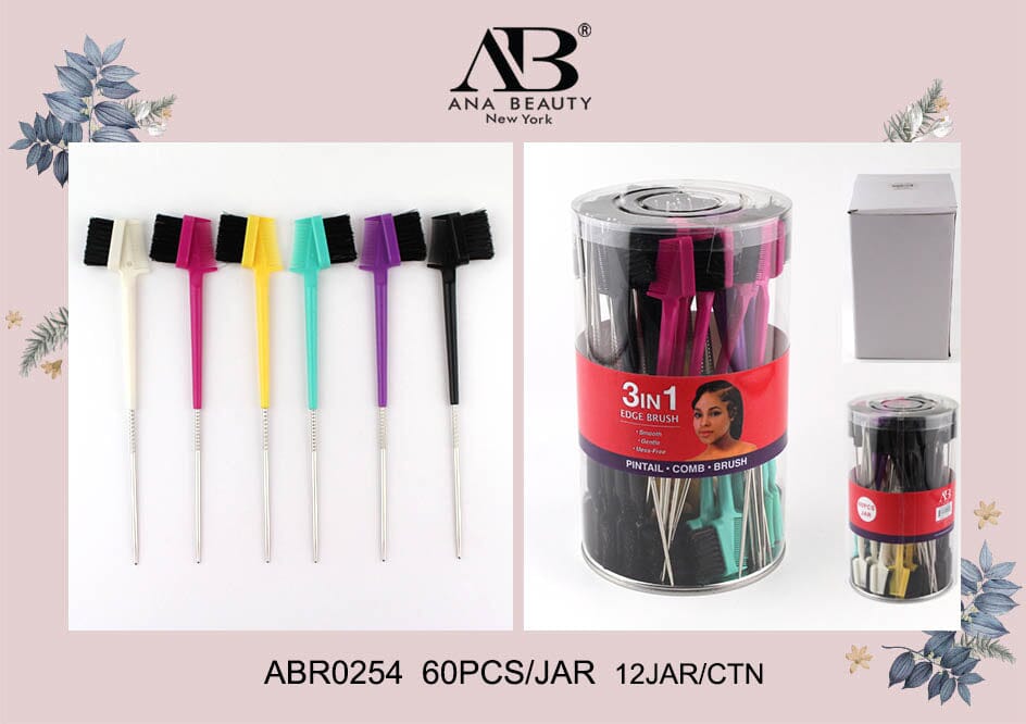 AB 3 in 1 Edge Brush #ABR0254 (60PC/JAR)