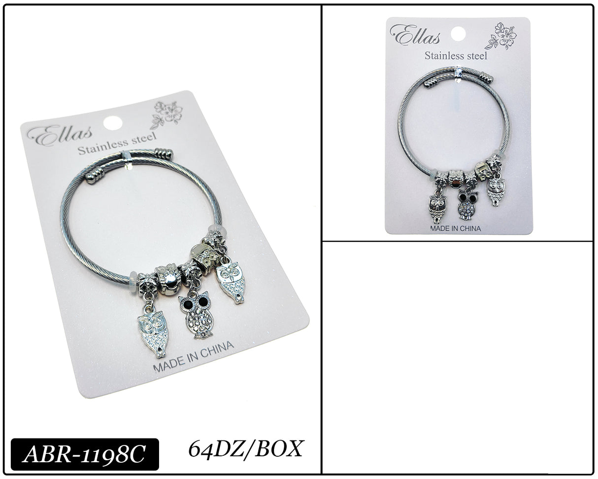 Stainless Steel Fashion Design Charm Bracelet #ABR1198C (12PC)