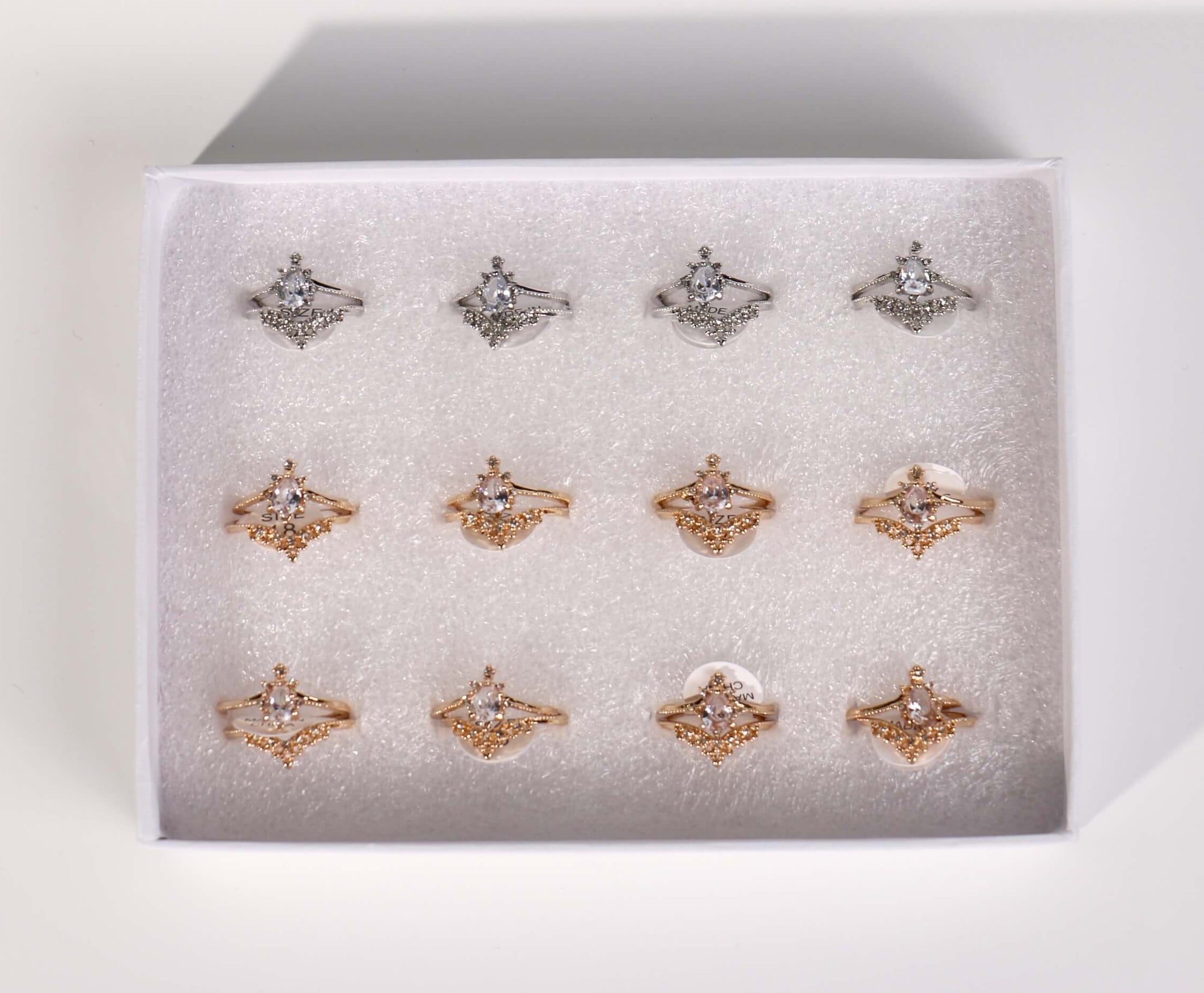 Fashion Rhinestone Diamond Rings #ACG1134C (12PC)
