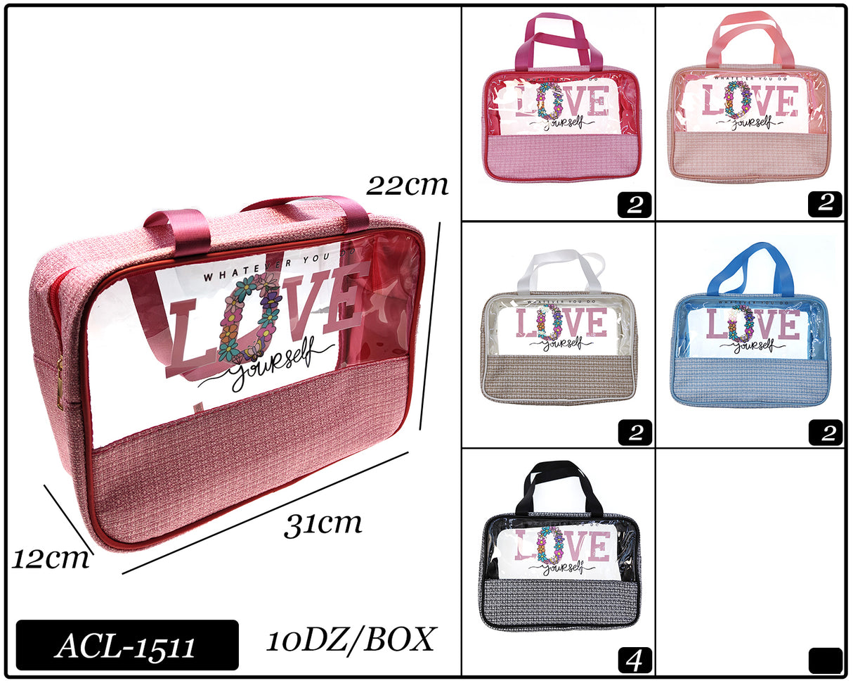 Fashion "Love" Cosmetic Bag #ACL1511 - Multiple Colors (PC)