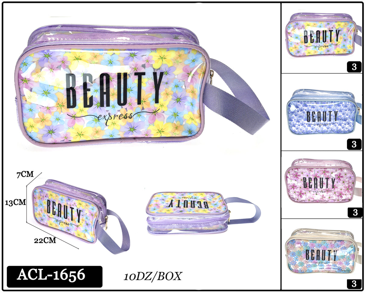 Fashion "Beauty" Small Cosmetic Bag #ACL1656 - Multiple Colors (PC)