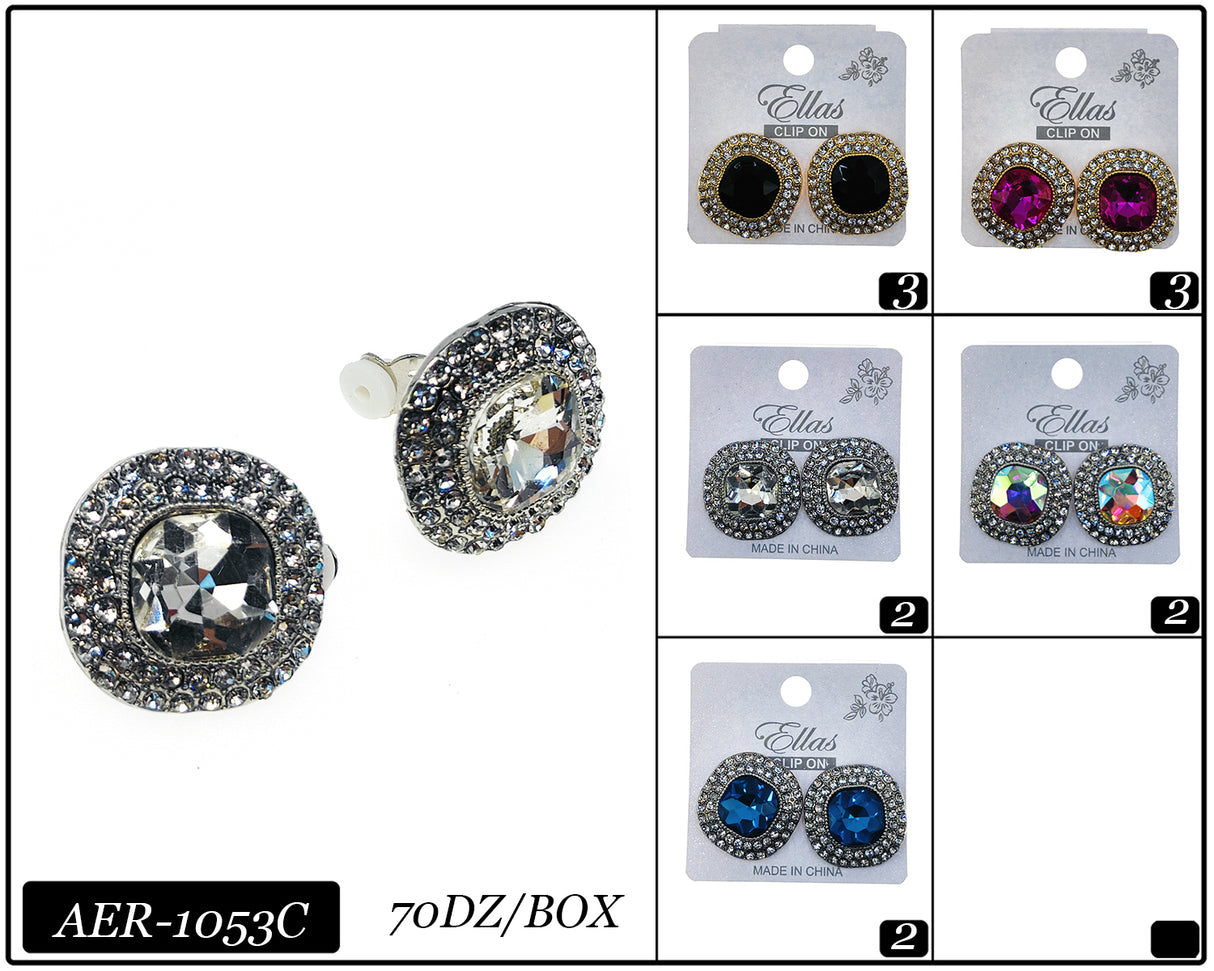 Clip-On Earrings by the Dozen #AER1053C (12PC)