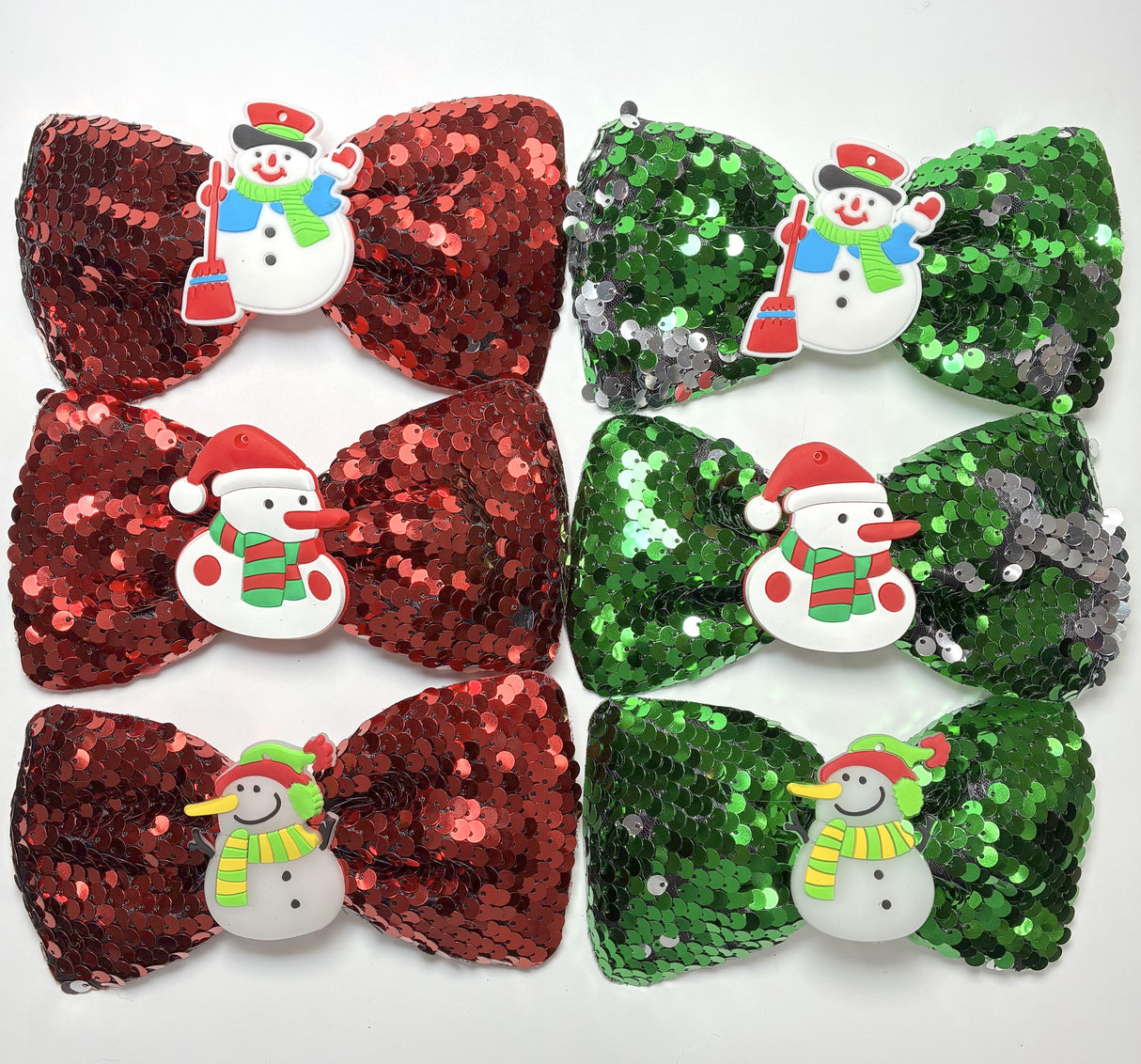 Fashion Sequin Christmas Design Large Hairbows #AHR2167 (12PC)