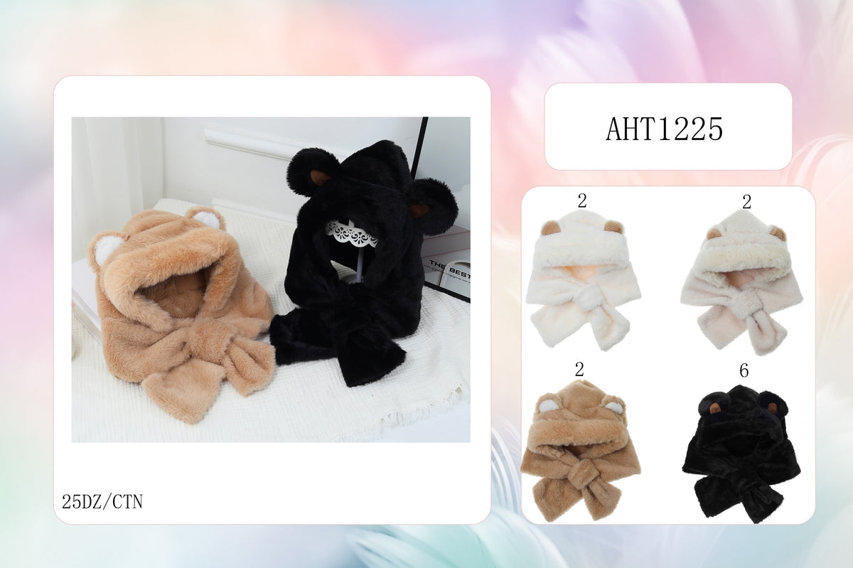 Fashion Fur Bear Ear Hood #AHT1225 - Multiple Colors (PC)
