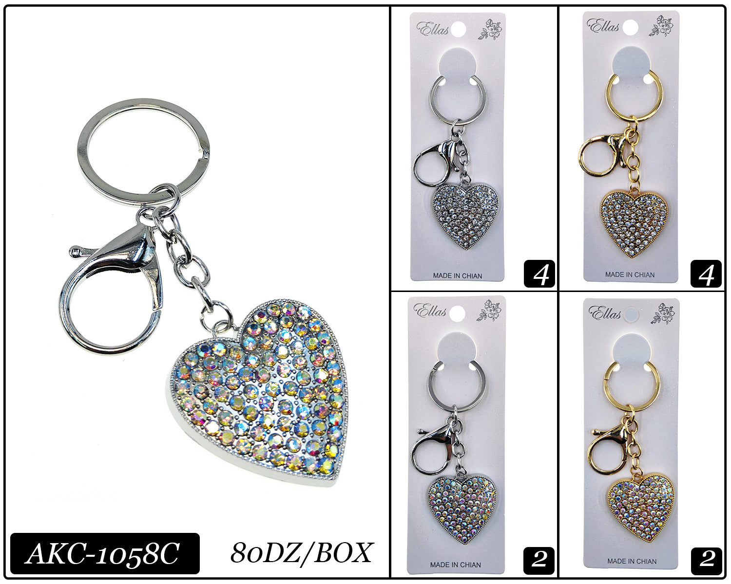 Fashion Design Keychain Accessory #AKC1058C (12PC)
