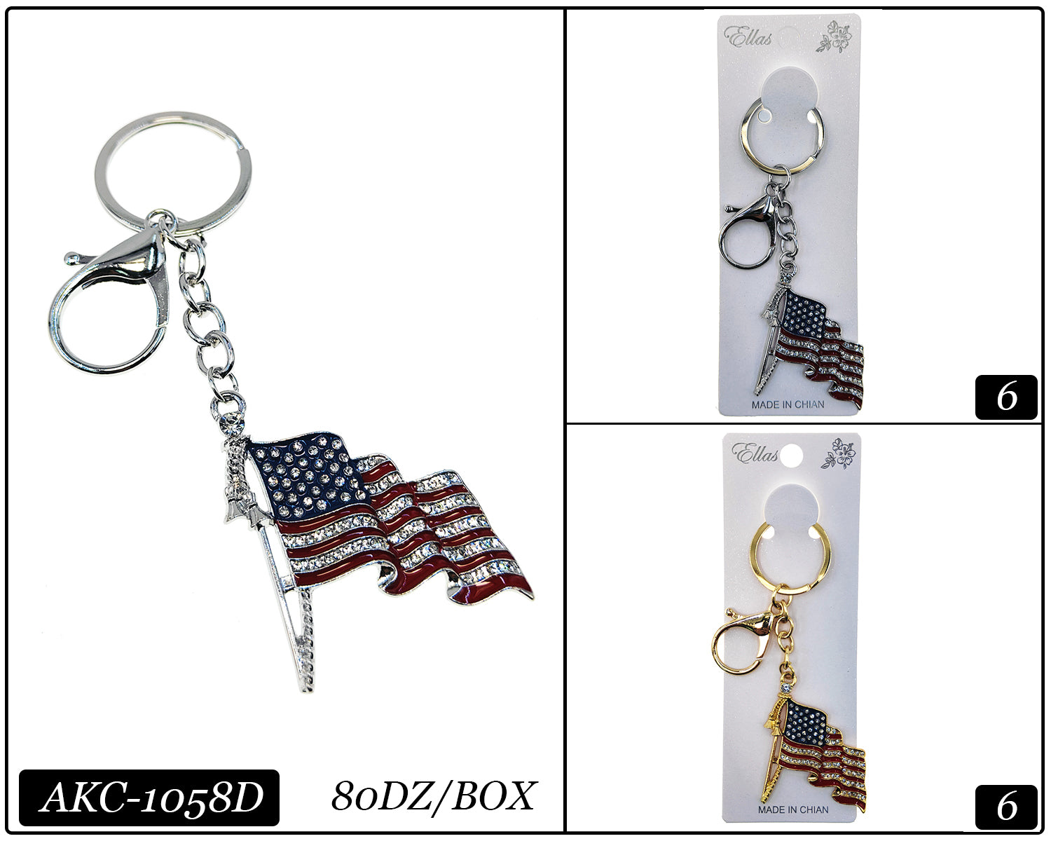 Fashion Design Keychain Accessory #AKC1058D (12PC)
