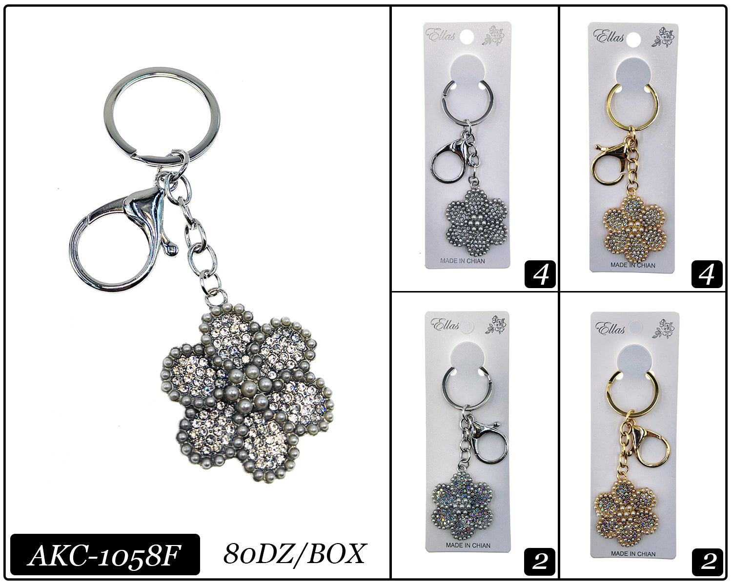 Fashion Design Keychain Accessory #AKC1058F (12PC)