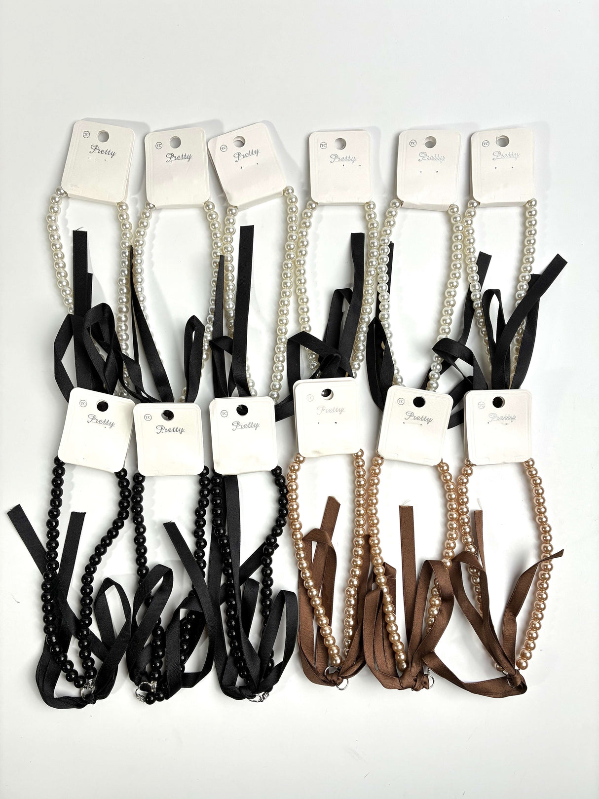 Fashion Pearl Necklace w/ Bow #ANN2203 Mix (12PC)