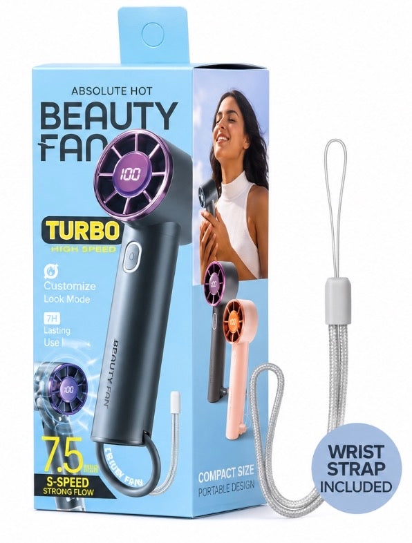 Absolute Handheld Beauty Fan Turbo with Wrist Strap #APBF26 (PC)