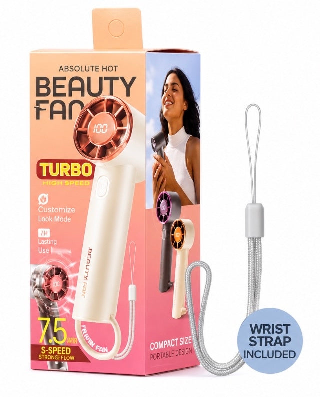 Absolute Handheld Beauty Fan Turbo with Wrist Strap #APBF26 (PC)