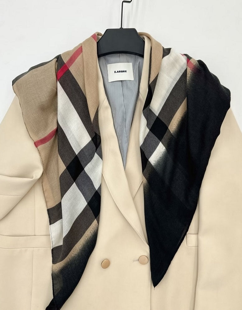 Plaid Scarf #AS577 Taupe (PC)