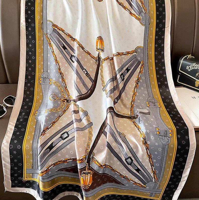 Design Silk Head Scarf #AS598BK Black (PC)