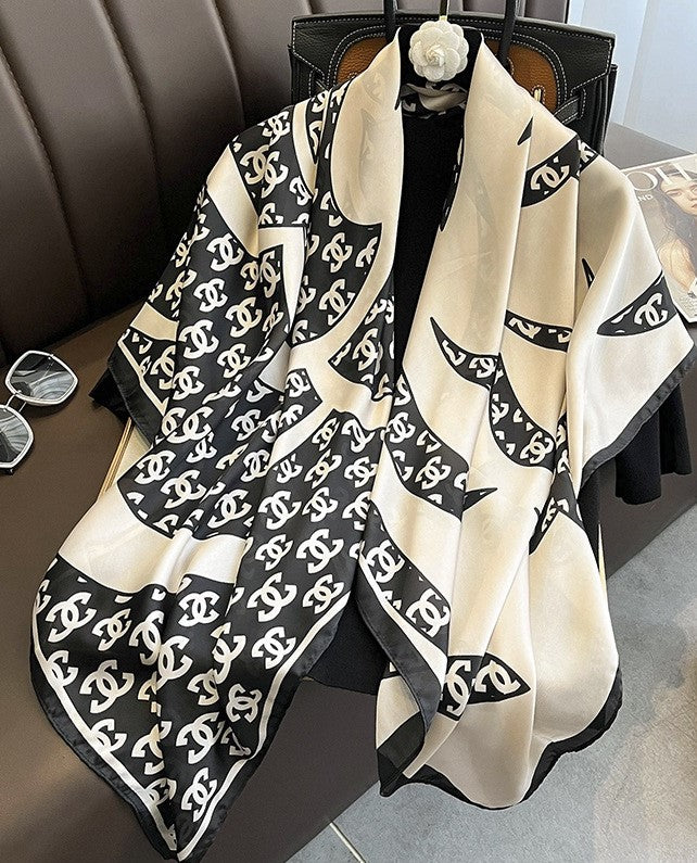Design Silk Head Scarf #AS600BK Black (PC)