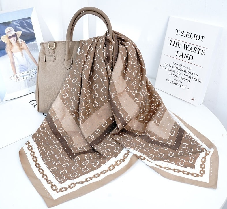 Fashion Design Satin Scarf #AS-770 Taupe (12PC)