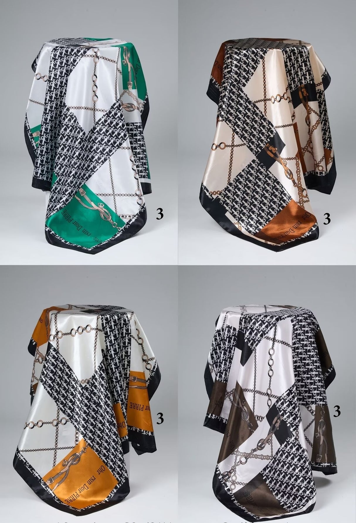 Fashion Design Stain Scarf 90x90cm #AS-783 MIX (12PC)
