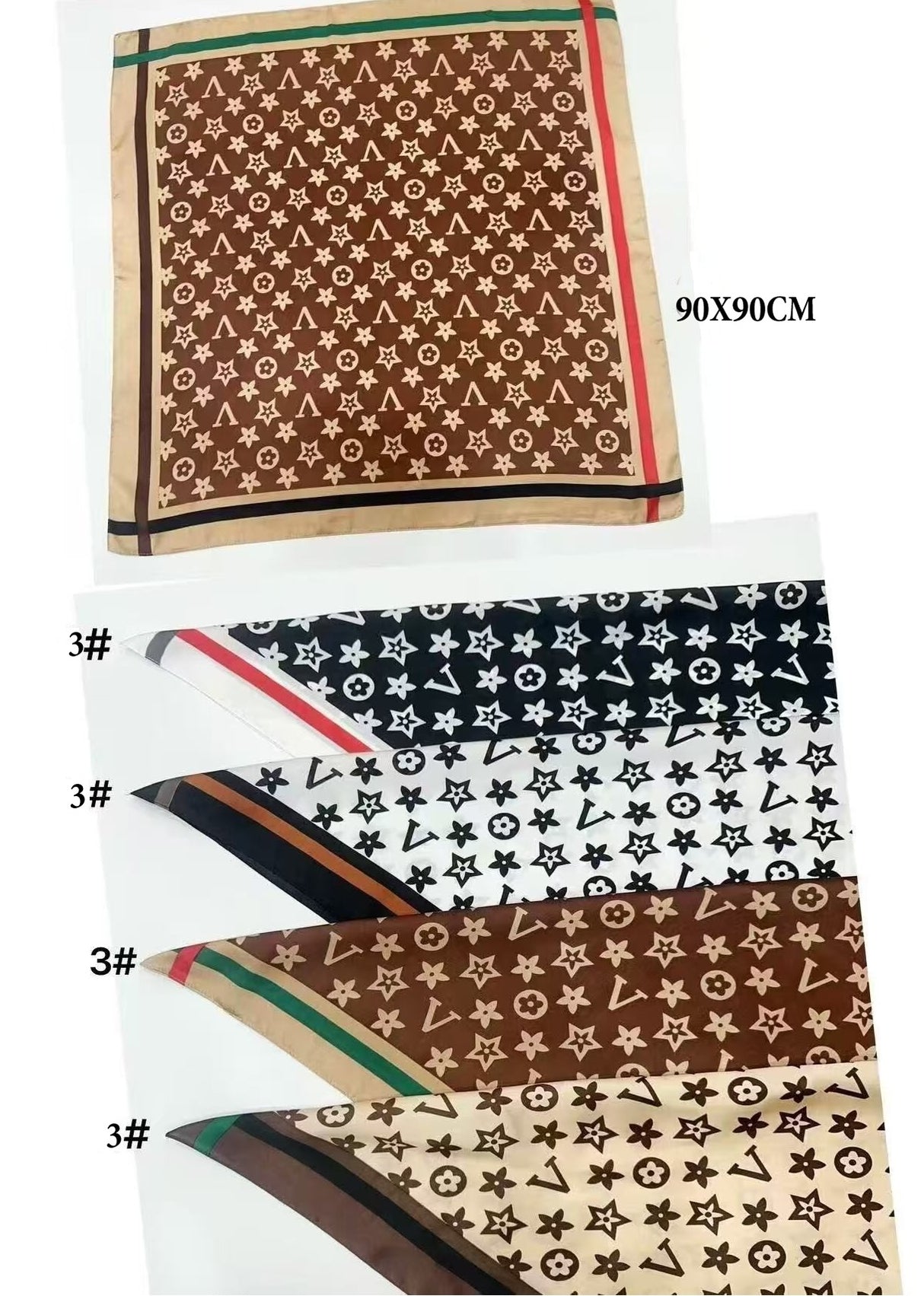 Fashion Design Stain Scarf 90x90cm #AS-800 MIX (12PC)