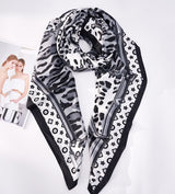 Fashion Leopard Print Satin Scarf 130x130cm #AS880 - Multiple Colors (PC)
