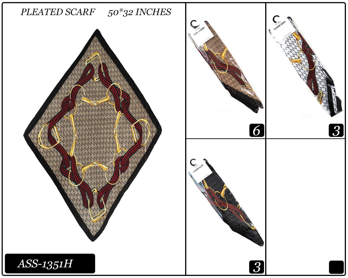 Fashion Design Pleated Scarf #ASS1351H (12PC)