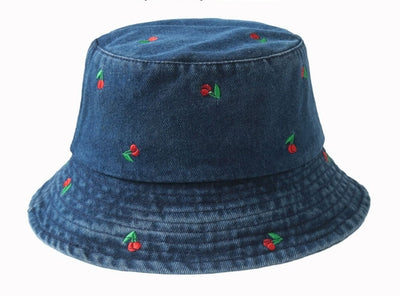 Fashion Denim Cherry Bucket Hat #AT602 - Multiple Colors (PC)