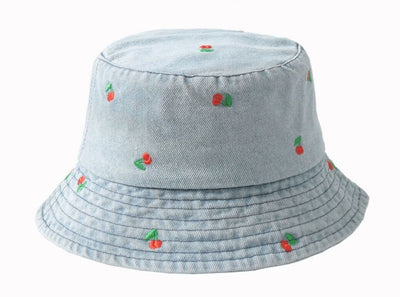 Fashion Denim Cherry Bucket Hat #AT602 - Multiple Colors (PC)